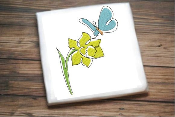 Daffodil and Butterfly Single Line