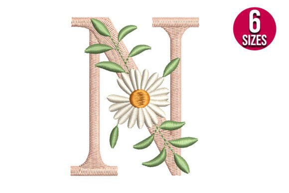 Floral Alphabet Letter N