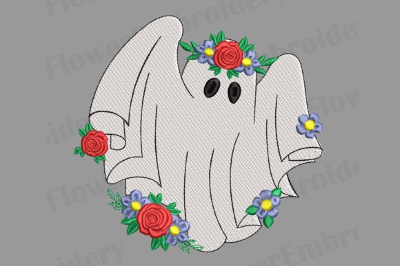 Floral Ghost: A Whimsical Embroidery Design for Meaningful Gifts